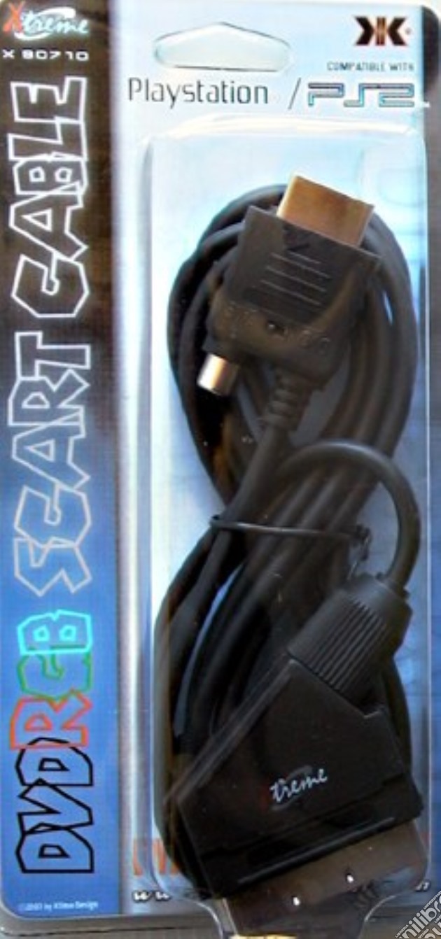 PS2 Cavo SCART RGB con switch per DVD-XT videogame di PS2