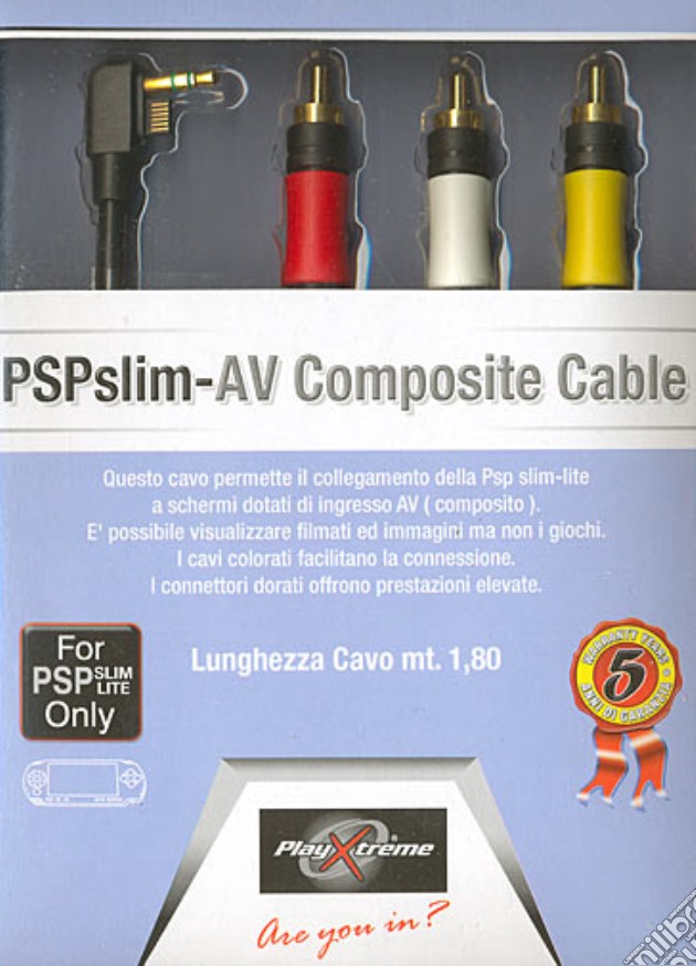 PSP slim cavo AV 1,8 m - XT videogame di PSP