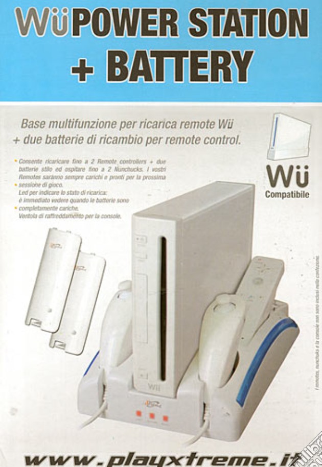 WII Power Station + 2 Batterie - XT videogame di WII