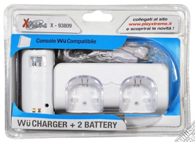 WII Charger + 2 Battery - XT videogame di WII