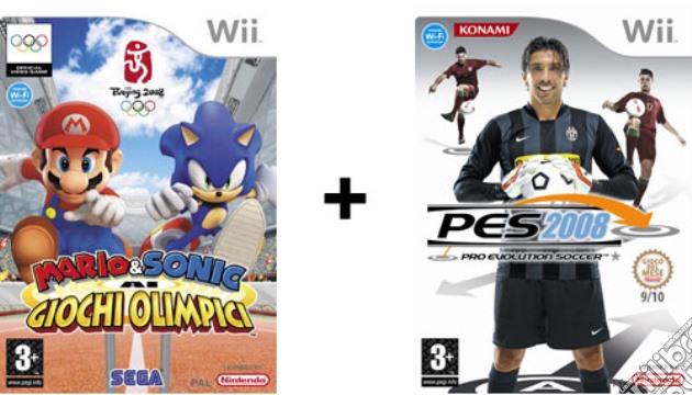 Mario & Sonic Alle Olimpiadi + PES 2008 videogame di WII