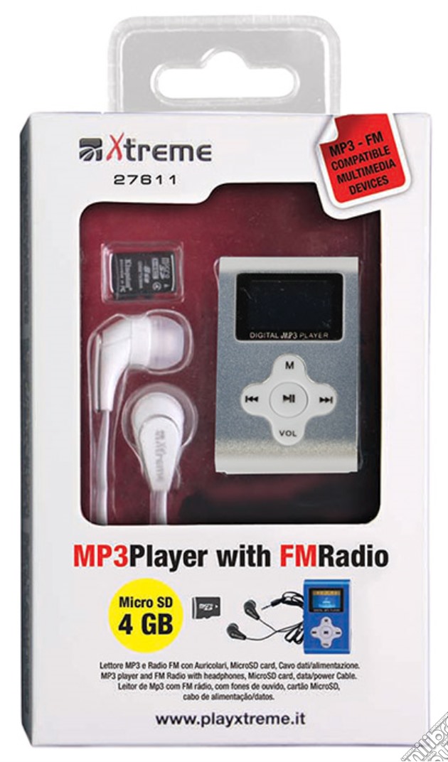 Lettore MP3 Radio FM+Memory 4GB Silver videogame di ACC