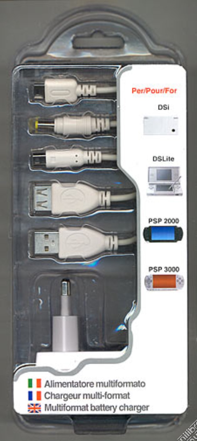 DSi NDSLite PSP Alimentatore Multiform. videogame di NDS