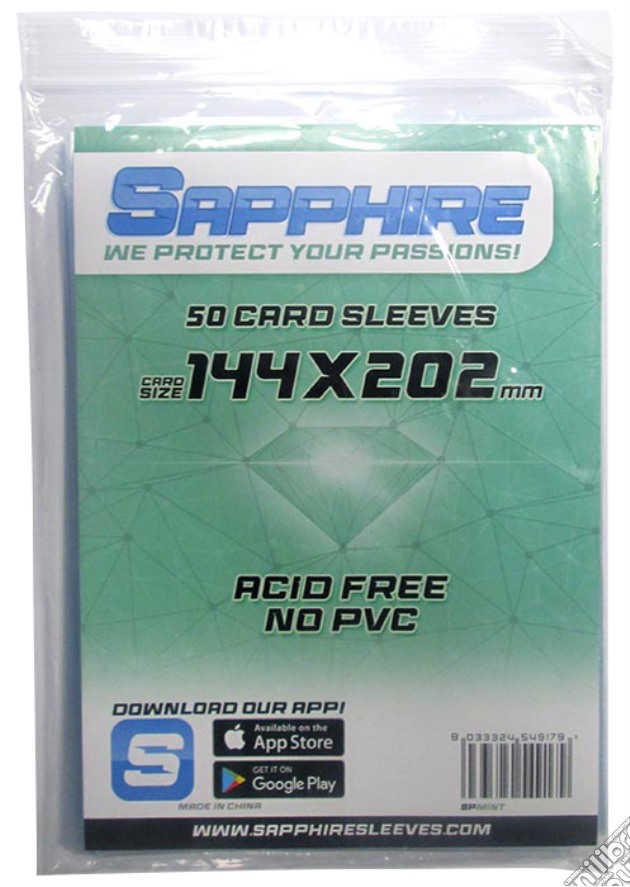 SAPPHIRE Bustine Protettive 144x202mm Mint 50pz videogame di CABP