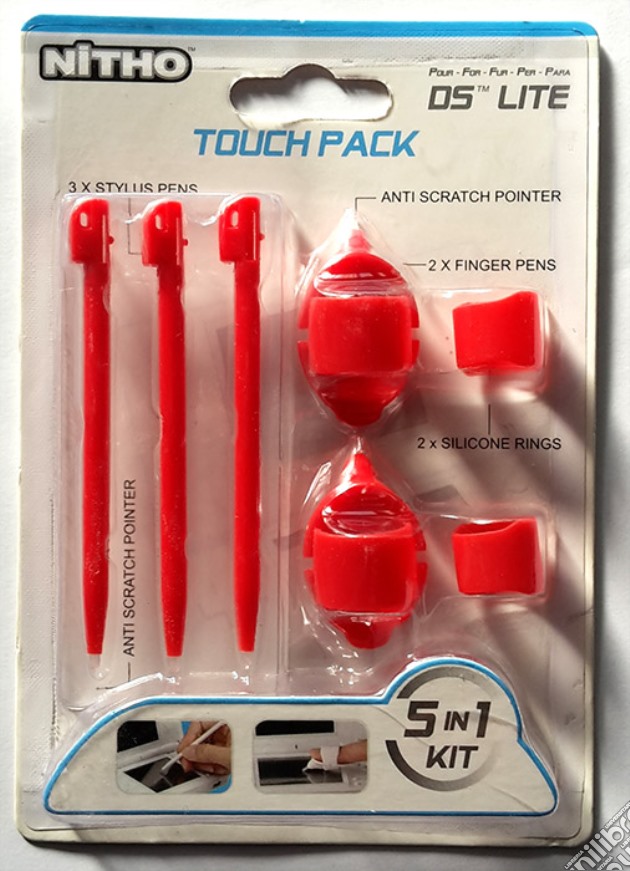 DS Lite Kit 5 in 1 Touch Pack Red NITHO videogame di ACOG