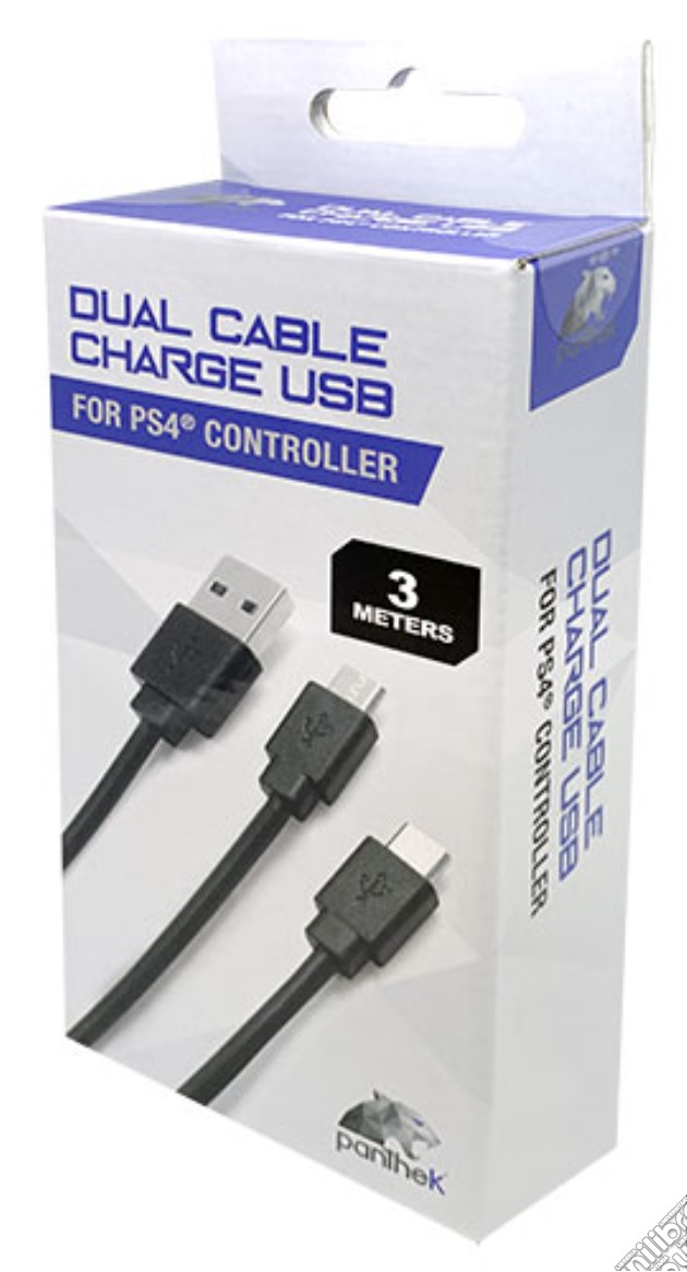 PANTHEK PS4 Cavo Dual di ricarica USB Controller (3M) videogame di ACPK