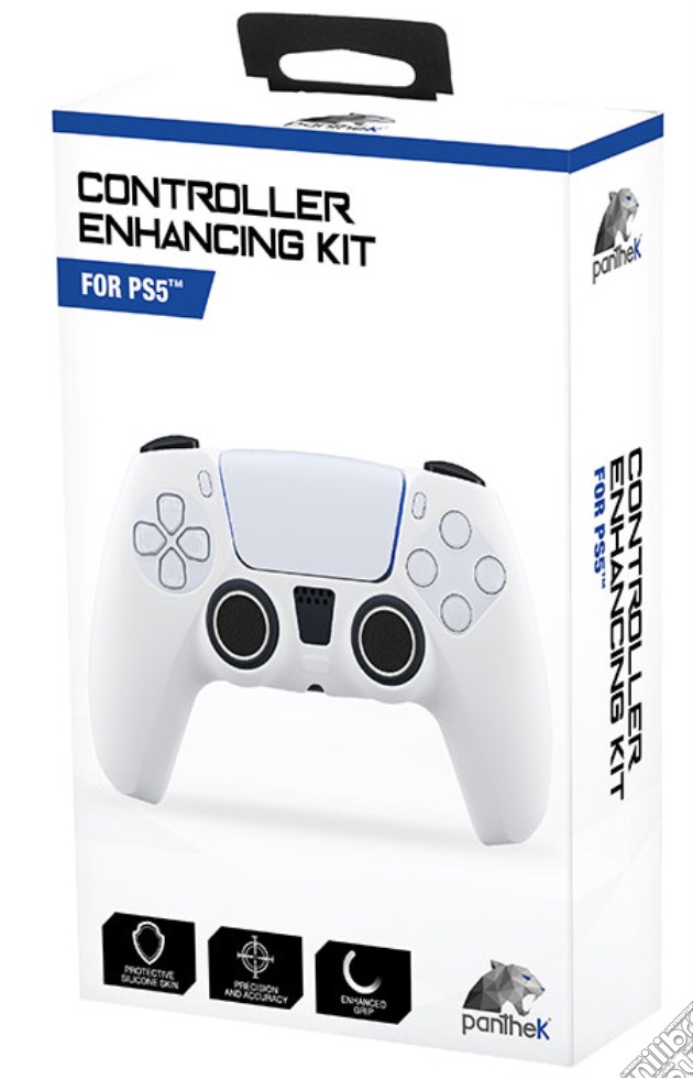 PANTHEK PS5 Cover Silicone Controller White + Gommini Black videogame di ACPK