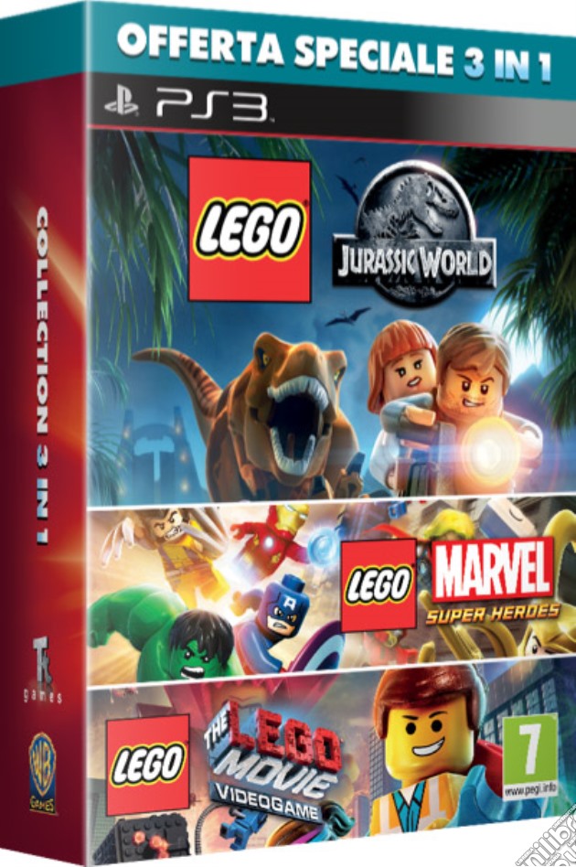 Lego Jurassic + Lego Marvel + Lego Movie videogame di PS3
