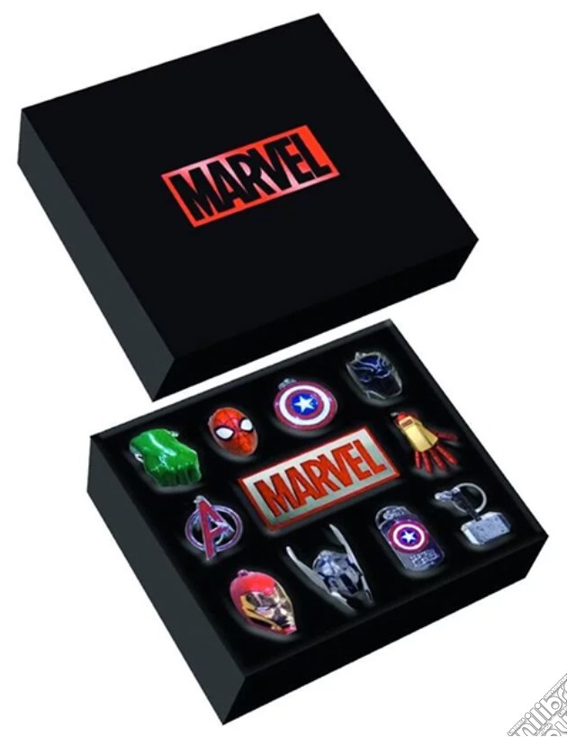 Set Portachiavi + Targhetta Metallici Marvel Avengers videogame di GAPC