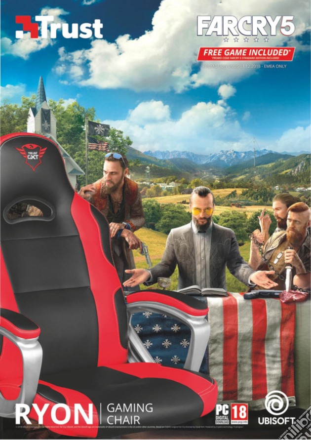 TRUST GXT705 RYON G.Chair+Far Cry 5 Vouc videogame di ACSG