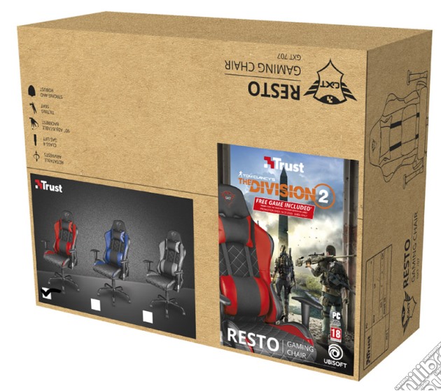 TRUST GXT 707R Chair Red+TheDivision2 videogame di ACSG