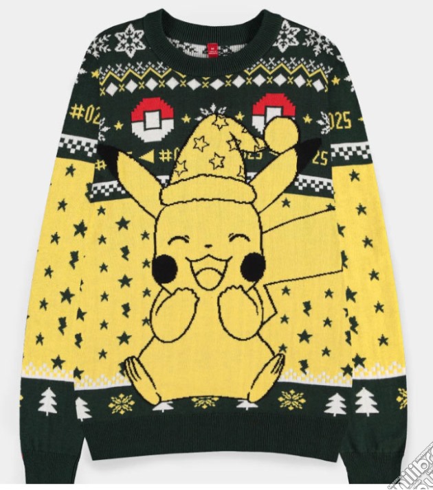 Maglione Natale Pokemon Pikachu #025 L videogame di AFEM