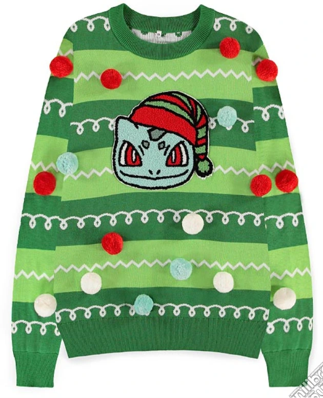 Maglione Natale Pokemon Bulbasaur Patched M videogame di AFEM