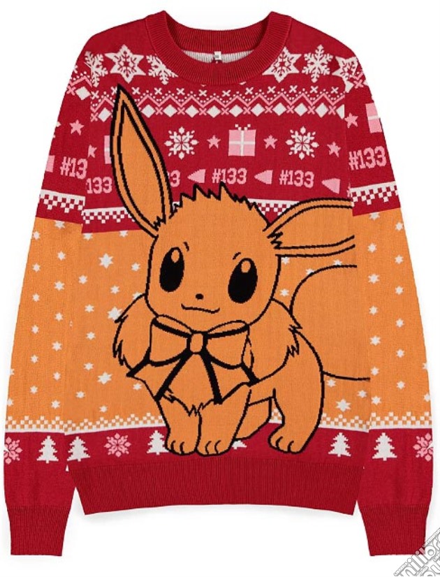 Maglione Natale Pokemon Eevee #133 S videogame di AFEM
