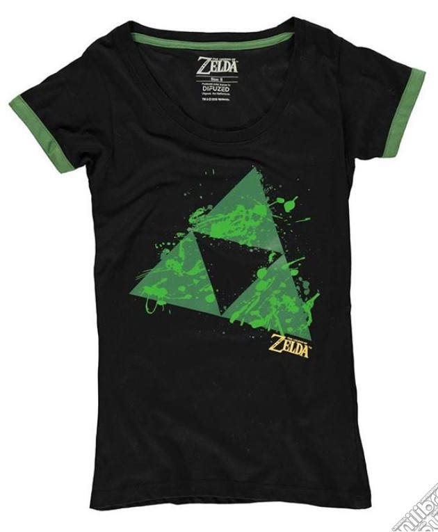 T-Shirt Zelda Triforce Splatter Donna L videogame di TSH