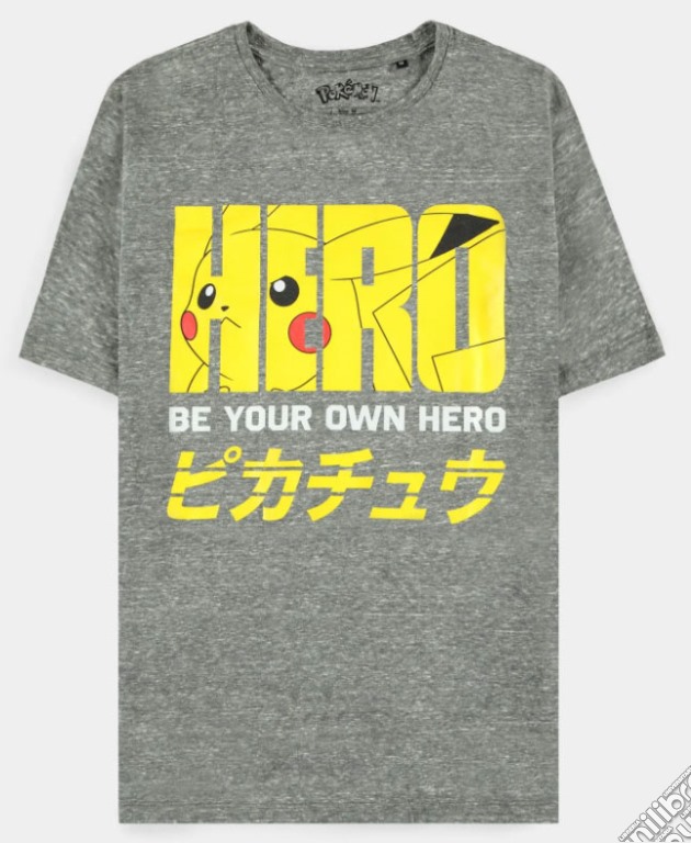 T-Shirt Pokemon Pikachu Pika Hero Uomo M videogame di TSH