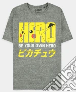 T-Shirt Pokemon Pikachu Pika Hero Uomo L game acc