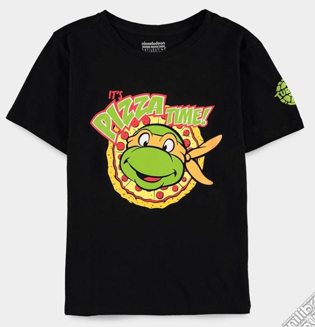 T-Shirt TMNT Turtles Michelangelo Pizza Time Boy 134/140 videogame di TSH
