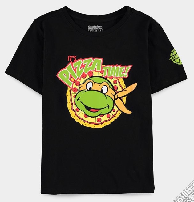 T-Shirt TMNT Turtles Michelangelo Pizza Time Boy 146/152 videogame di TSH