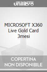 MICROSOFT X360 Live Gold Card 3mesi videogame di X360