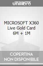 MICROSOFT X360 Live Gold Card 6M + 1M videogame di X360