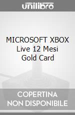 MICROSOFT XBOX Live 12 Mesi Gold Card videogame di GOL