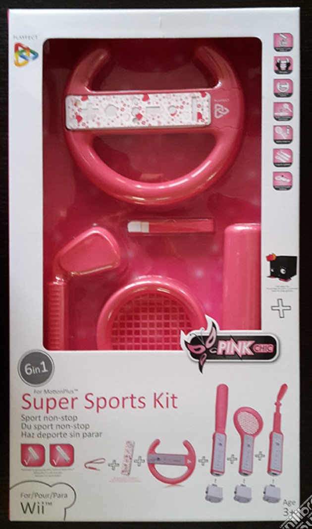 KIT 6 in 1 Super Sports Rosa WII videogame di ACC