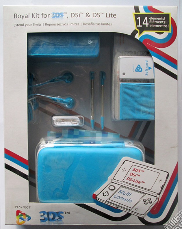 Kit 14 in 1 Royal Azzurro 3DS DSI DSLITE videogame di ACC