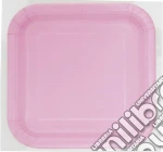 Unique Party: 16 Lvly Pnk 7In Sq Plt Sup. Piatto Carta Quadrato 18 Cm Rosa Pastello giochi