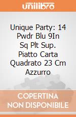 Unique Party: 14 Pwdr Blu 9In Sq Plt Sup. Piatto Carta Quadrato 23 Cm Azzurro gioco