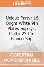 Unique Party: 16 Bright White 9In Plates Sup Qs. Piatto 23 Cm Bianco Sup gioco