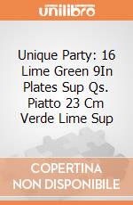 Unique Party: 16 Lime Green 9In Plates Sup Qs. Piatto 23 Cm Verde Lime Sup gioco