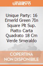 Unique Party: 16 Emerld Green 7In Square Plt Sup. Piatto Carta Quadrato 18 Cm Verde Smeraldo gioco