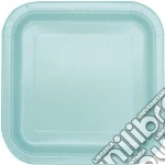 Unique Party: 16 Mint 7In Sq Plt Sup. Piatto Carta 18 Cm Verde Menta giochi