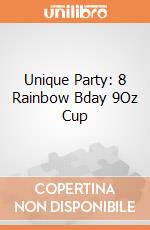 Unique Party: 8 Rainbow Bday 9Oz Cup giochi