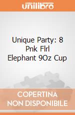 Unique Party: 8 Pnk Flrl Elephant 9Oz Cup giochi