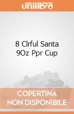 8 Clrful Santa 9Oz Ppr Cup gioco