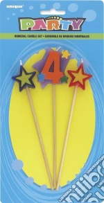 Unique Party: Number 4 Star Candles Set Qs giochi