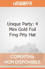 Unique Party: 4 Mini Gold Foil Frng Prty Hat giochi