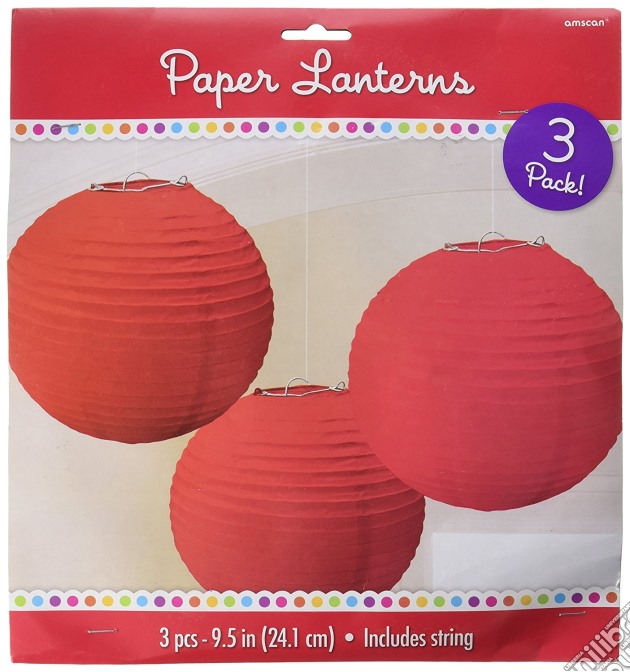 Amscan: Lanterne Tonde In Carta Rosse 24 Cm gioco di Giocoplast