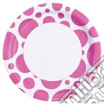 Amscan: Solid Colour Dots Pink - 8 Piatti 23 Cm