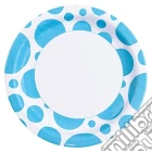 Solid Colour Dots Caribbean Blue - 8 Piatti 23 Cm gioco di Giocoplast