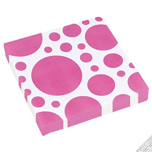 Amscan: Solid Colour Dots Pink - 20 Tovaglioli 33X33 Cm gioco di Giocoplast