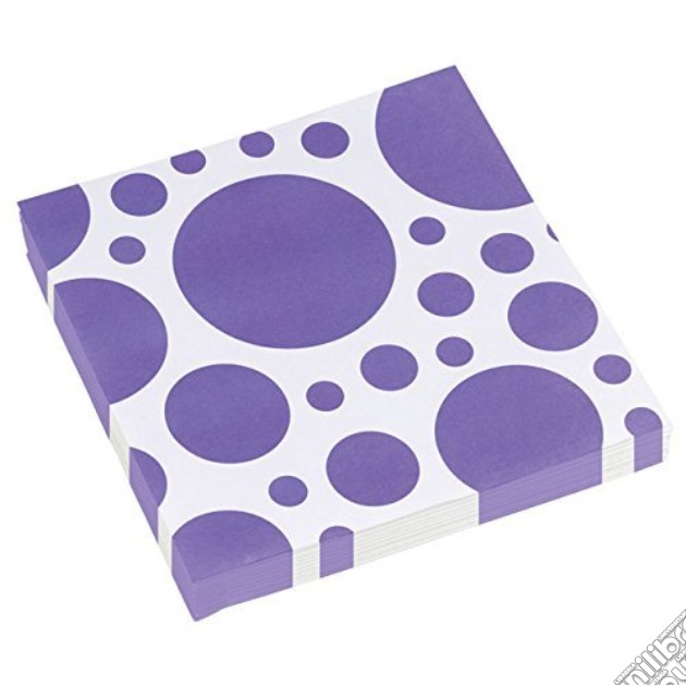 Amscan: Solid Colour Dots Purple - 20 Tovaglioli 33X33 Cm gioco di Giocoplast