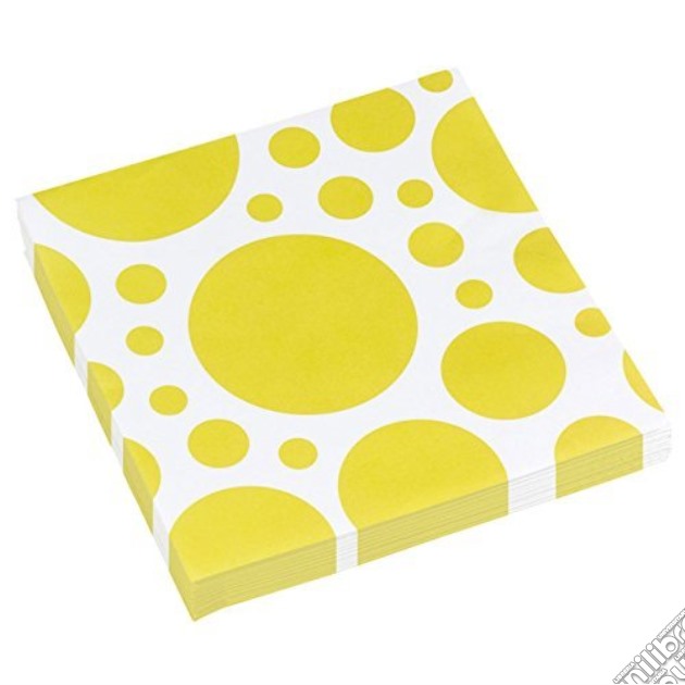 Amscan: Solid Colour Dots Yellow - 20 Tovaglioli 33X33 Cm gioco di Giocoplast