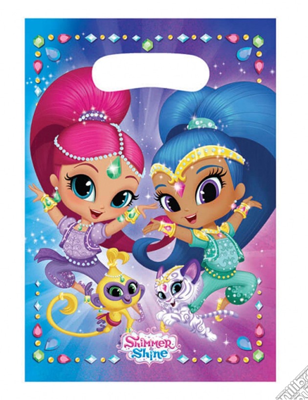 Amscan: Shimmer & Shine - 6 Bustine Plastica gioco di Giocoplast