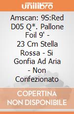 Amscan: 9S:Red D05 Q*. Pallone Foil 9' - 23 Cm Stella Rossa - Si Gonfia Ad Aria - Non Confezionato giochi