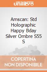 Amscan: Std Holographic Happy Bday Silver Ombre S55 S giochi