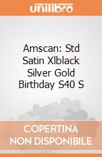 Amscan: Std Satin Xlblack Silver Gold Birthday S40 S giochi