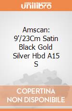Amscan: 9'/23Cm Satin Black Gold Silver Hbd A15 S giochi